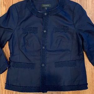 NWOT Talbots sz 4 navy linen and cotton blazer